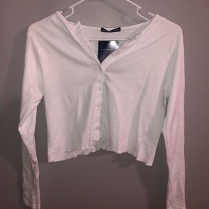 Brandy Melville white button up top